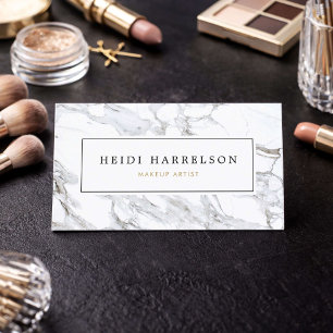Chic Marble Makeup Artist Business Card
