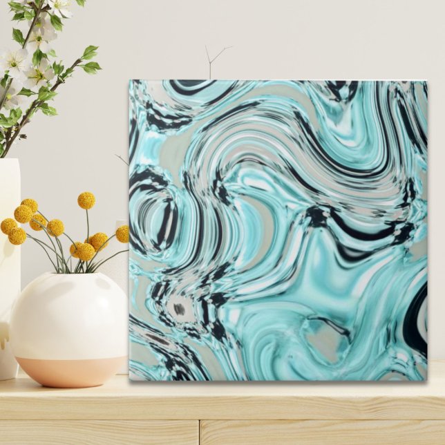 chic marble swirls mint ocean sea aqua blue waves ceramic tile (chic marble swirls mint ocean sea aqua blue waves ceramic tile)