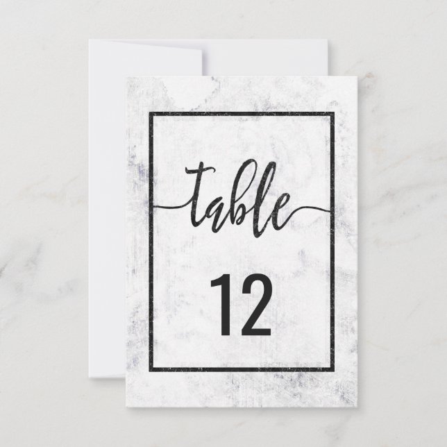 Chic Marble Wedding Table Number Seating Chart (Front)