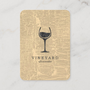 Chic Marbled Texture with Wine Glass Business Card