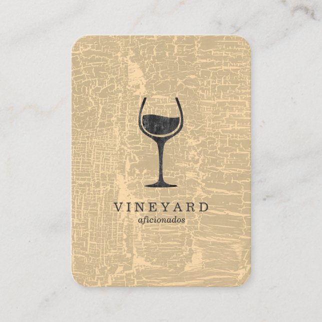 Chic Marbled Texture with Wine Glass Business Card (Front)
