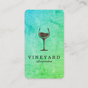 Chic Marbled Texture with Wine Glass Business Card