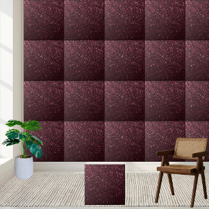 Chic Maroon Glitter Shimmering Floor Backsplash Ceramic Tile