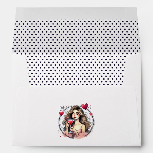 Chic Martini Drunk in Love Bridal Shower Envelope (Back (Bottom))