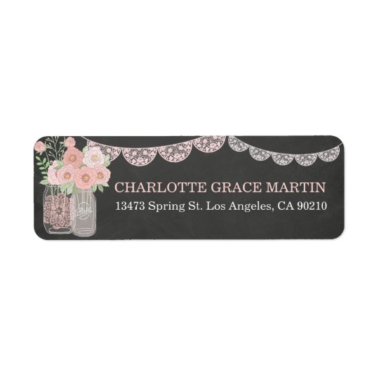 Chic Mason Jar & Chalkboard Address Labels