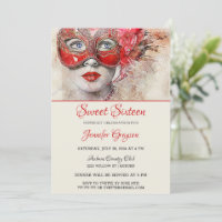 Chic Masquerade Ball Birthday Invitation