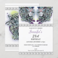 Chic Masquerade Masks Birthday Invitation