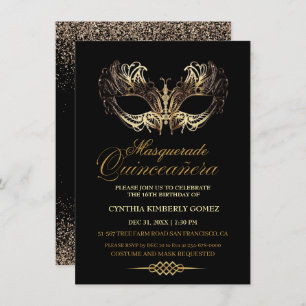 Chic Masquerade Quinceanera Birthday  Invitation