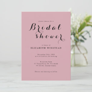 Chic Mauve Invite for Bridal Shower Celebrations