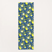 Chic Mediterranean Rustic Lemons Blue Leaf