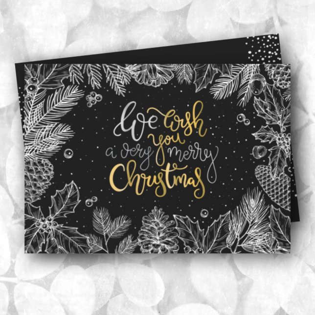 Chic Merry Christmas Flat Holiday Card (Creator Uploaded)