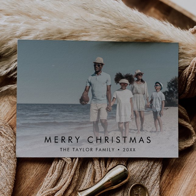 Chic Merry Christmas Photo Holiday Card (Creator Uploaded)