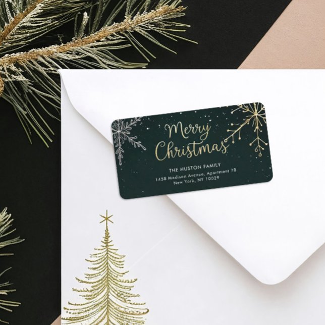 Chic Merry Christmas Return Address Label (Creator Uploaded)