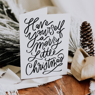 Chic Merry Little Christmas Folded Holiday Card