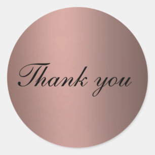Chic Metallic Rose gold   Classic Round Sticker
