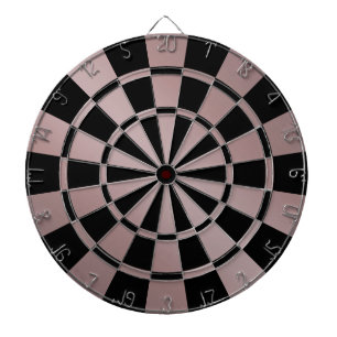 Chic Metallic Rose Gold Pink and Black Dartboard