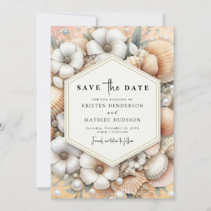 Chic Minimal Beach Wedding Save The Date