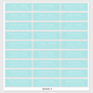 Chic Minimal Blue Wedding Guest Address Labels