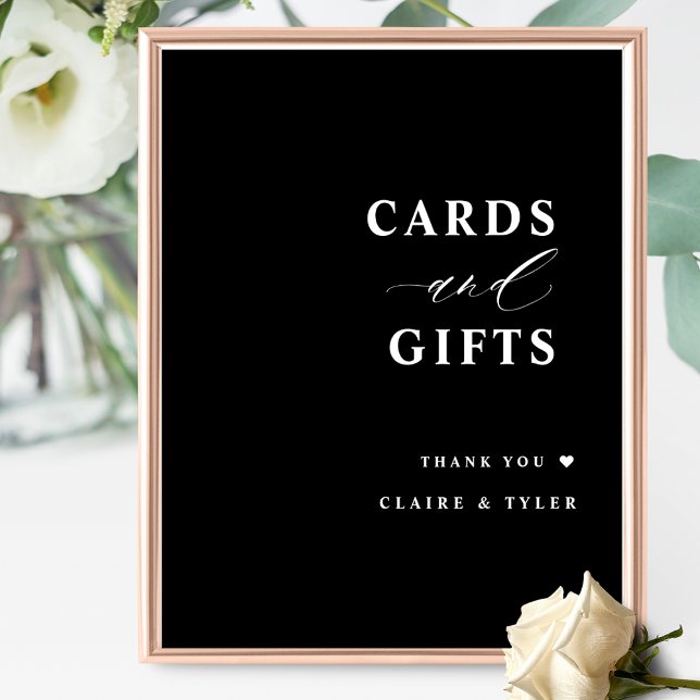 Chic, Minimal Cards and Gifts Black Wedding Sign  (Creator Uploaded)