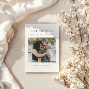 Chic Minimal Modern Photo Wedding Save The Date