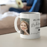 Chic Minimal Photo | Will You Be My Bridesmaid Coffee Mug<br><div class="desc">Planning a wedding is an exciting time for anyone, making important decisions such as who will be your bridesmaid is just one of them. These stylish, minimal coffee mugs are a great way of asking them and will give them a photo keepsake to treasure forever. The mug features your favourite...</div>