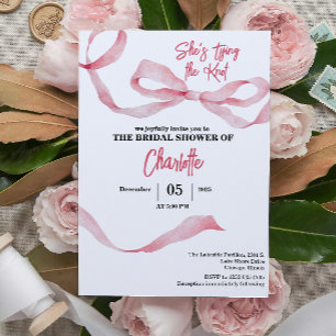 Chic Minimal She's Tying the Knot Bridal Shower  Invitation