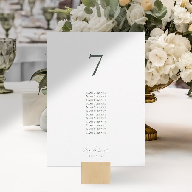 Chic Minimal Wedding Table Number & Guest List (Creator Uploaded)