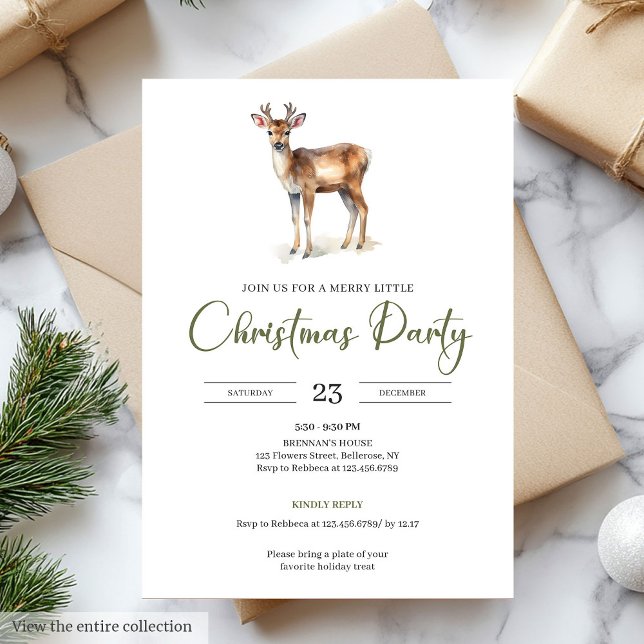 Chic Minimalist Beige Scandinavian Style Christmas Invitation (Minimalist Beige Scandinavian Style Christmas Party

)