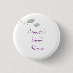 Chic Minimalist Bridal Shower Floral 3 Cm Round Badge