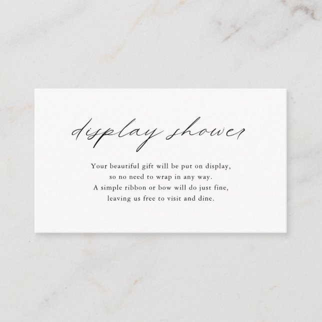 Chic Minimalist Elegant Simple Display Shower Enclosure Card (Front)