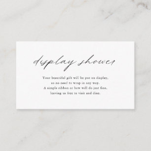 Chic Minimalist Elegant Simple Display Shower Enclosure Card