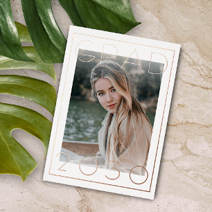 Chic Minimalist Gold Foil Graduation Announcement