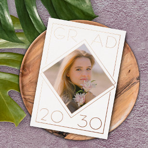 Chic Minimalist Gold Foil Graduation Announcement