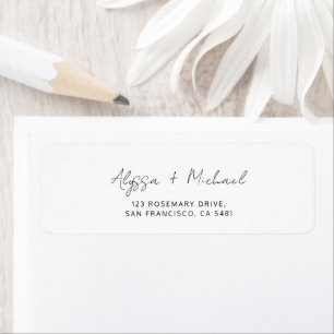 Chic Minimalist Handwriting Script Wedding Address Return Address Label