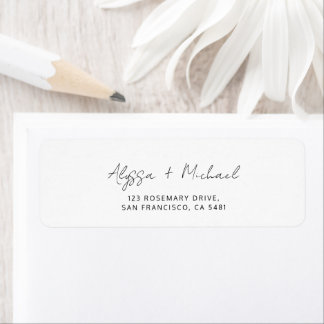 Chic Minimalist Handwriting Script Wedding Address Return Address Label