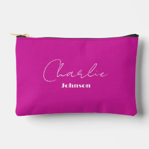 Chic, Minimalist Hot Pink Accessory Pouch