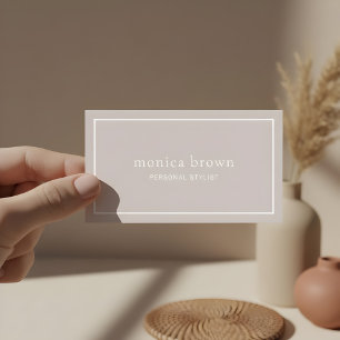 Chic Minimalist Modern   Champagne Business Card