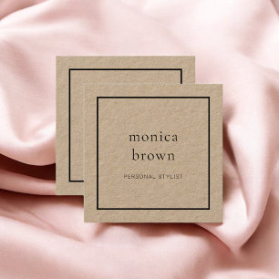 Chic Minimalist Modern kraft Square Business Card