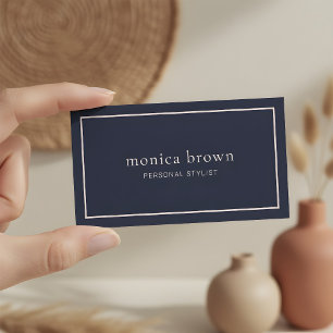 Chic Minimalist Modern   Navy Blue And Blush Business Card