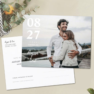 Chic Minimalist Modern Photo Save the Date Invite
