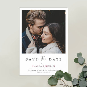 Chic Minimalist Modern Photo Save the Date Magnetic Invitation
