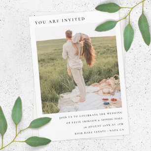 Chic Minimalist   Modern Simple Photo Wedding Invitation