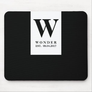 Chic Minimalist Monogram Black Newlywed Wedding Mouse Pad