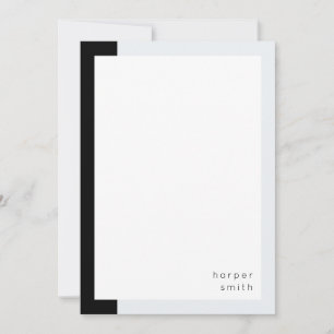 Chic Minimalist Personalised Name Black Grey Card