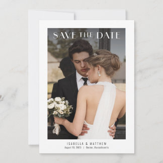 Chic Minimalist Photo Wedding Save The Date