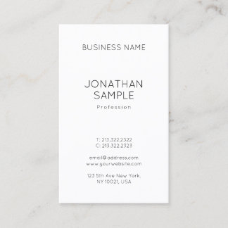 Chic Minimalist Professional Modern Vertical Plain Business Card