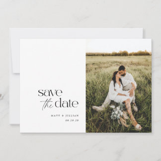 Chic Minimalist Save the Date in Black and White Announcement