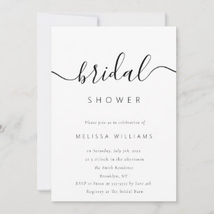 Chic Minimalist Script Bridal Shower Invitation