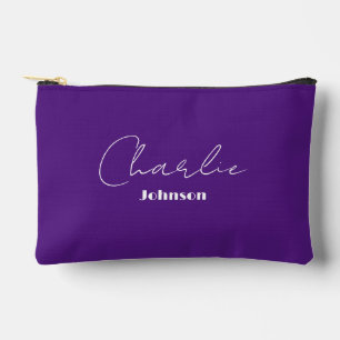 Chic, Minimalist Solid Purple, Ultraviolet Accessory Pouch