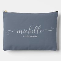 Chic Minimalist Steel Blue Personalised Bridesmaid